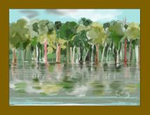 Rio Negro, Amazonas, selva inundada Enero 2019 (pintura digital paper53)